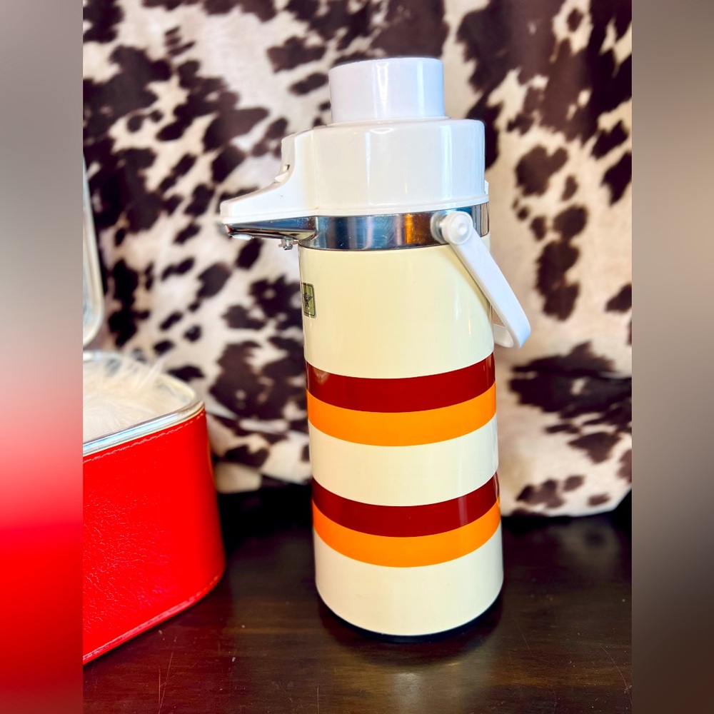 AIRPOT Hot/Cold Insulated drink Carafe Thermos 2 Qt 70s Retro - WORKS